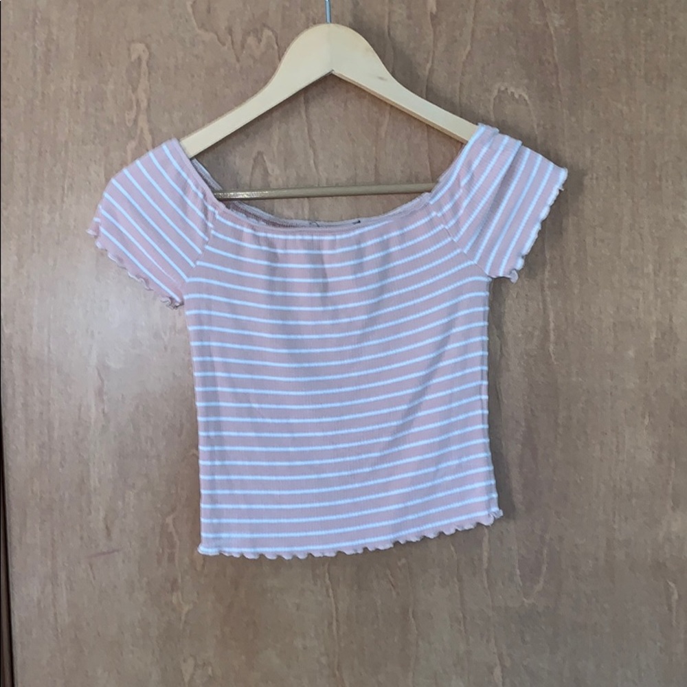Cropped off the shoulder cute summer top